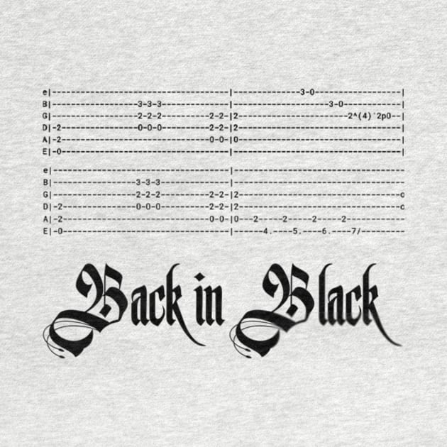 Back in black guitar tab by Quirky Ideas